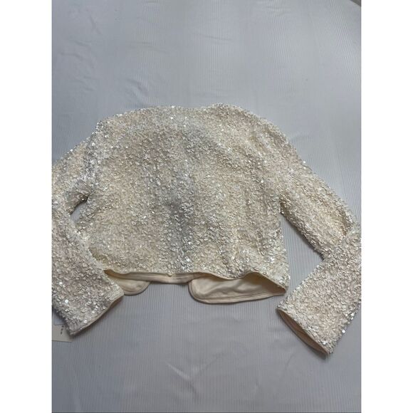 NWT Commense Bow Embellished Cardigan Top Textured Knit Open Front Jacket Sz XS - Picture 8 of 9